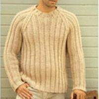 Raglan strikke: Herre ull genser
